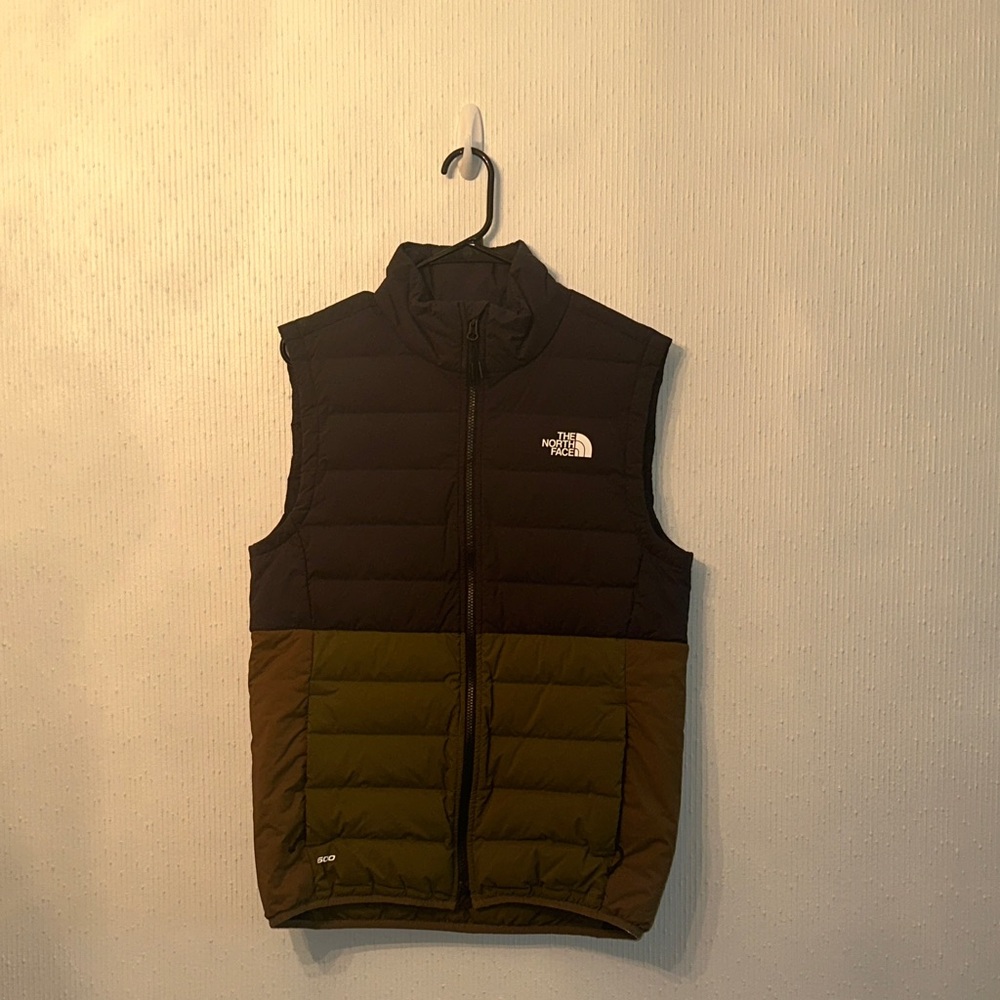The North Face 600 Black and Green Puffer Vest